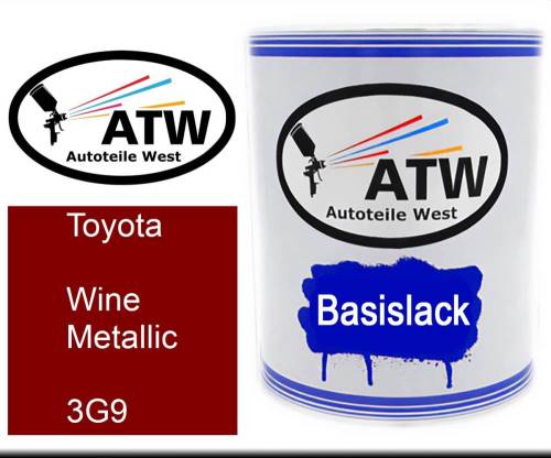 Toyota, Wine Metallic, 3G9: 1L Lackdose, von ATW Autoteile West.